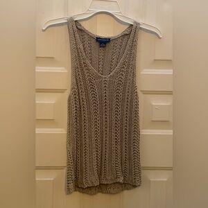 Ann Taylor Linen Blend Knit Top XS